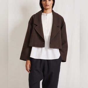 Apiece Apart Cropped Wool  Coat Vita Chocolate size S NWOT